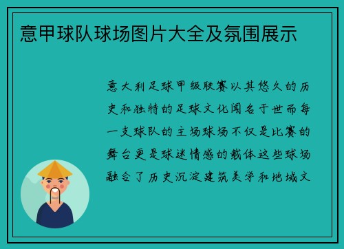意甲球队球场图片大全及氛围展示